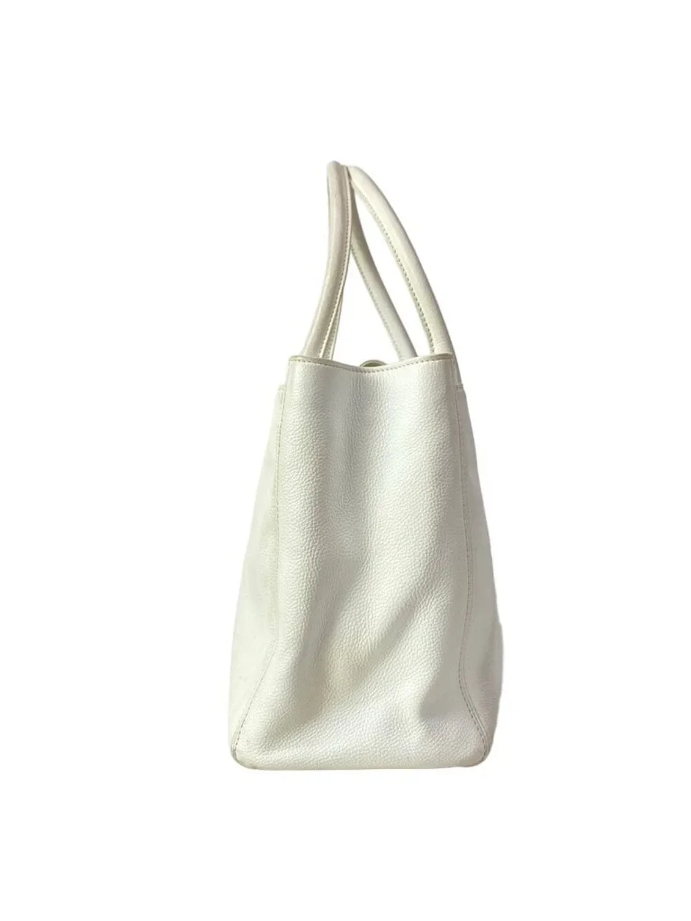 Chanel Tote Executive Line White Silver Leather